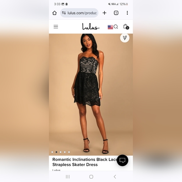 NWT Lulu's Black Lace Strapless Dress - Picture 5 of 7